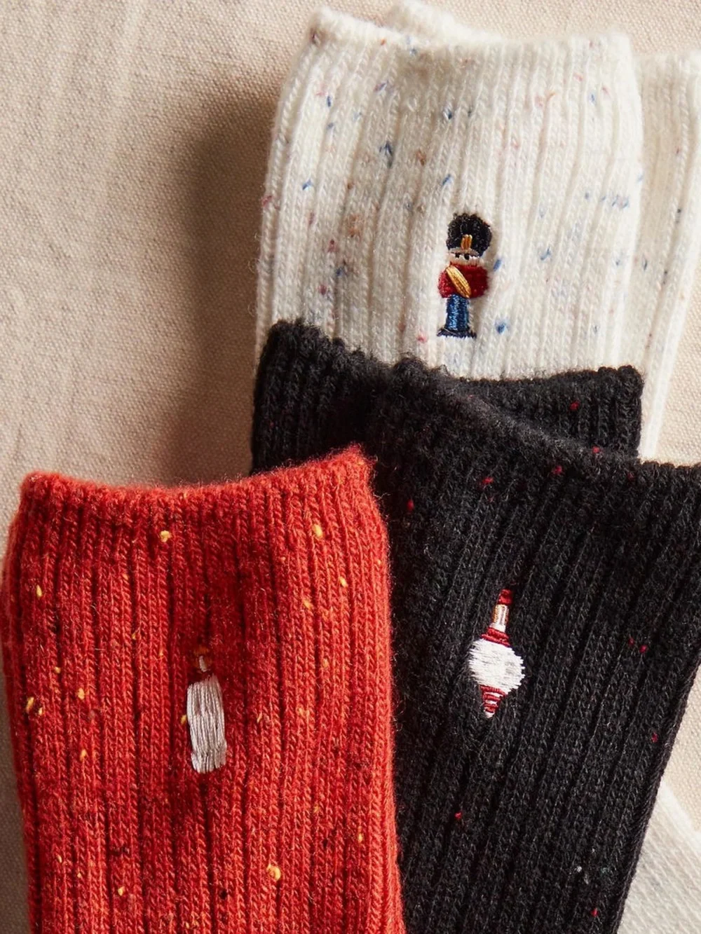 NWT FREE PEOPLE Holiday Heritage Sock Pack | Red/Ivory/Black MSRP $30